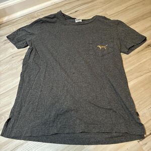 Victorias secret Women's Grey and Gold T-shirt